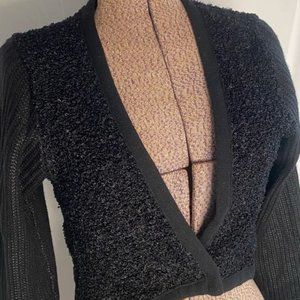 NY 77 Design Shrug Sweater, Black Large